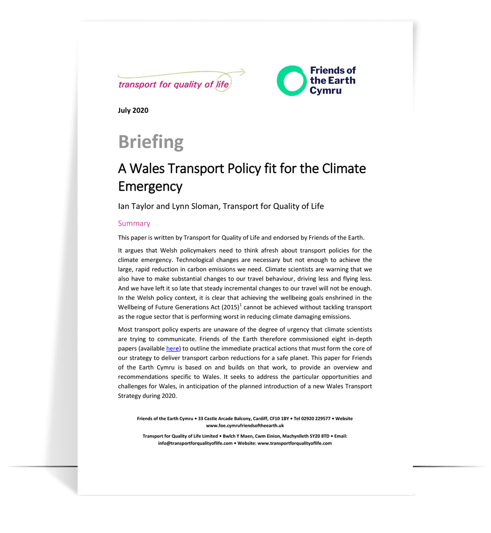 A Wales transport policy fit for the climate emergency [English]